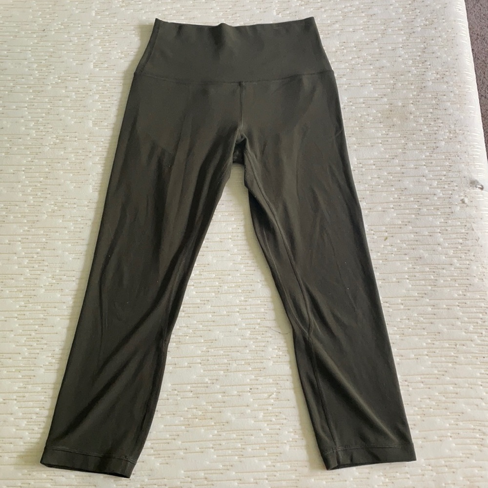 Dark Green Lululemon Align Cropped Leggings